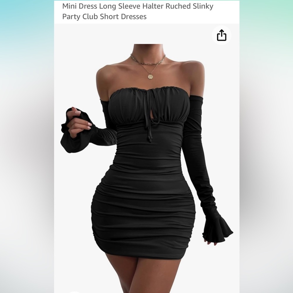 Long Sleeve Off Shoulder Mini Dress